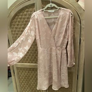 ASTR the Label Burnout Floral Blush Wrap Dress